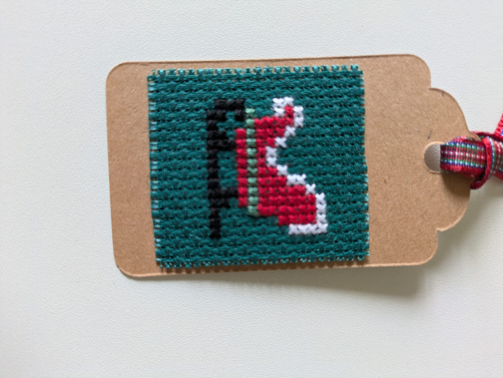 🎄 Hand Stitched Christmas Gift Tags – Handmade Set of 4