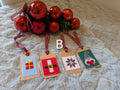🎄 Hand Stitched Christmas Gift Tags – Handmade Set of 4