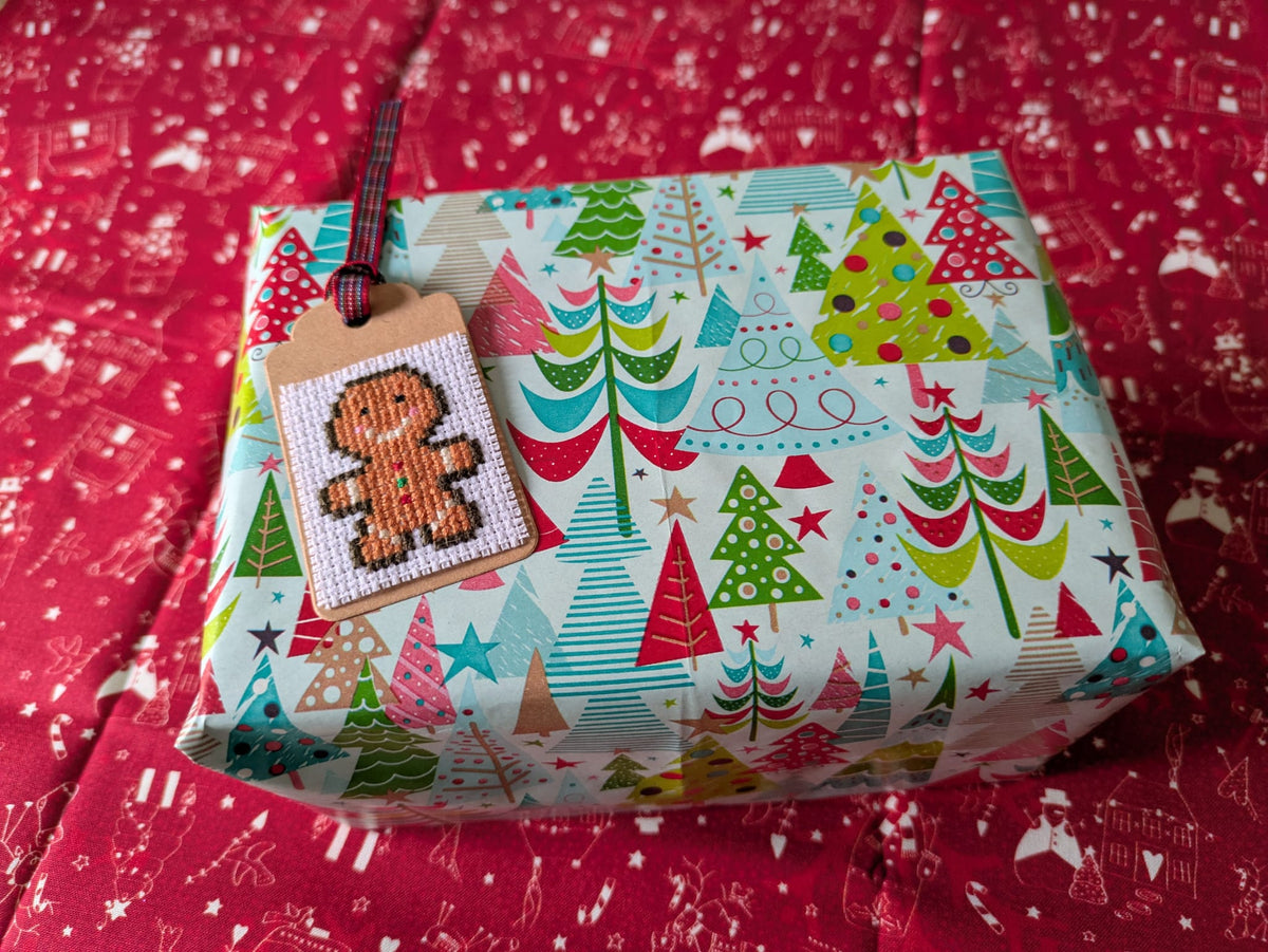 🎄 Hand Stitched Christmas Gift Tags – Handmade Set of 4