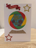 Handmade Colourful Christmas Snow Globe Card – Iris Folded
