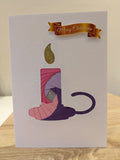 Handmade Pink & Purple Christmas Candle Card – Iris Folded